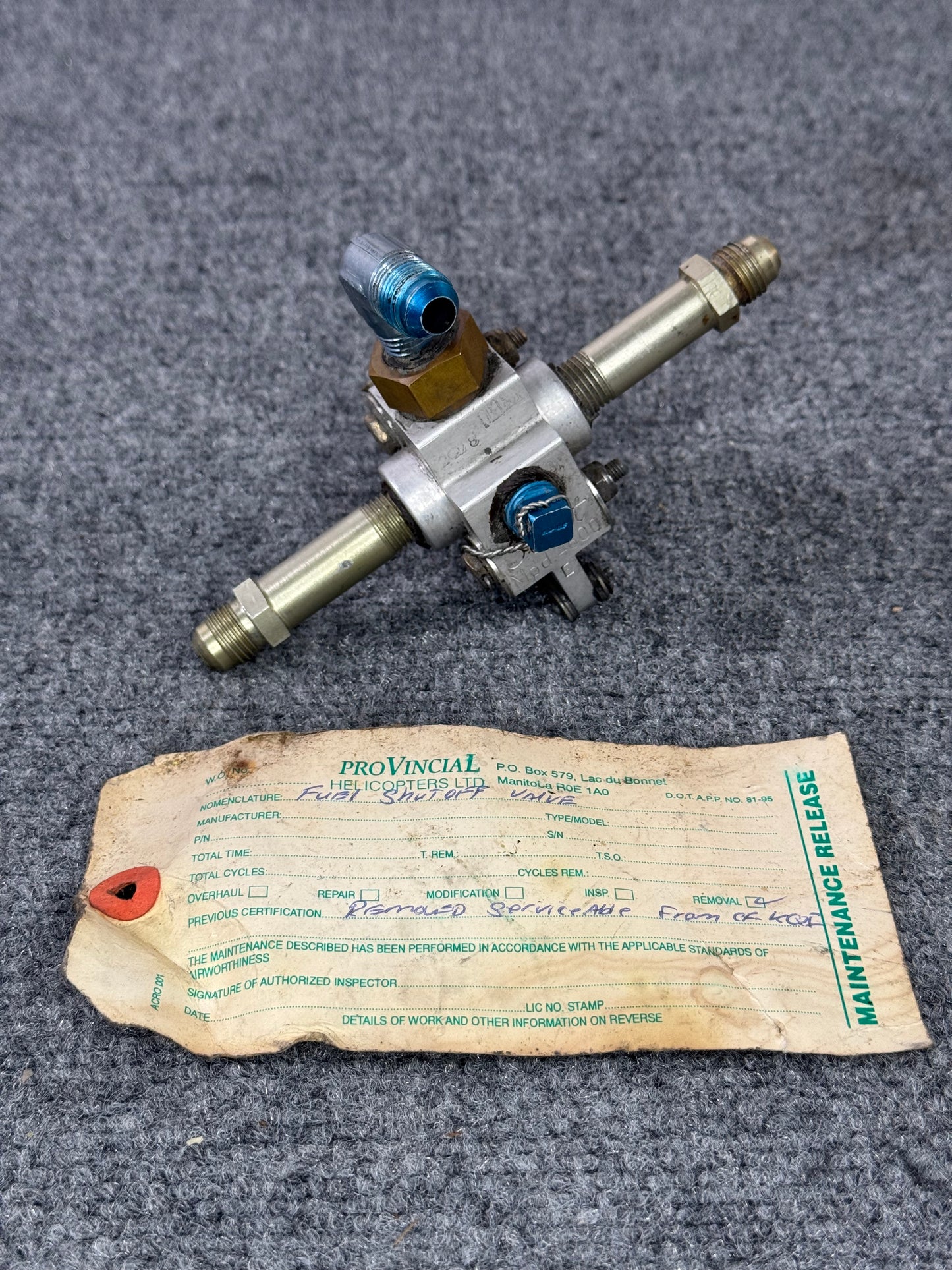 280-124001-1, Enstrom Fuel Shutoff Valve